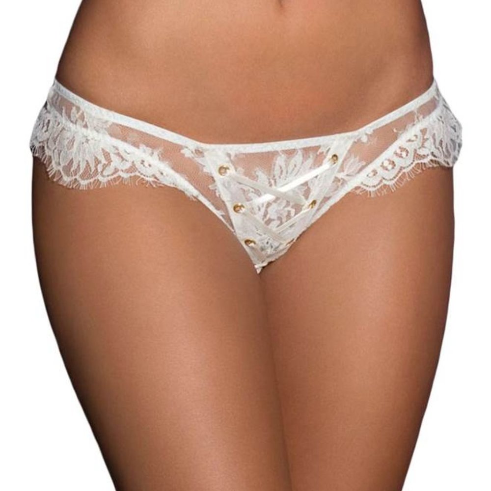 XS-S White Ribbon Eyelash Lace Panty - Sooo pretty - Picture 6 of 6